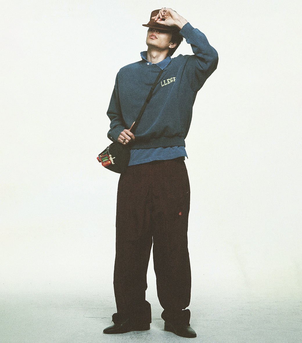 GARMENT DYED FRYED LOGO SWEATSHIRT