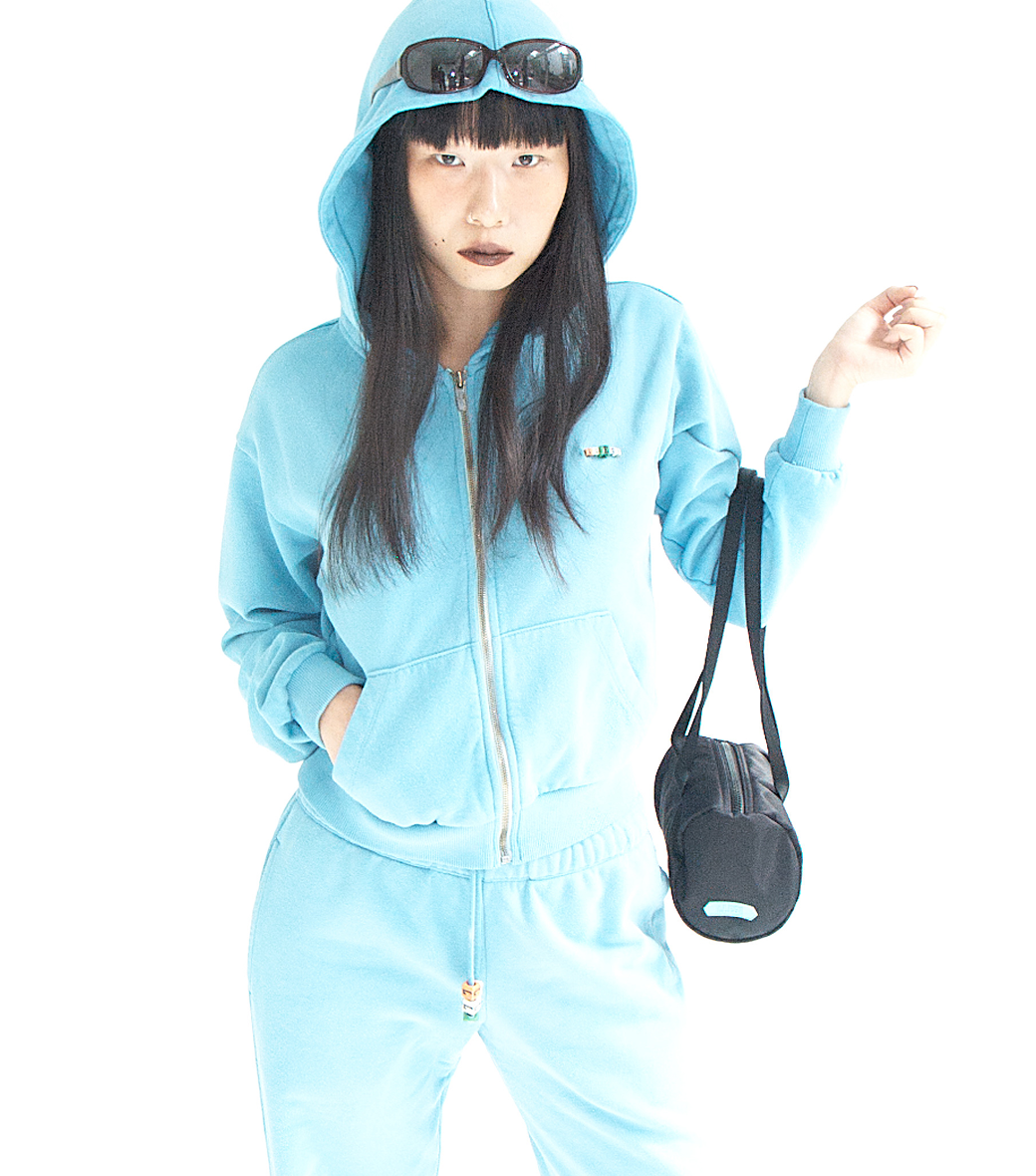 CUBE LOGO CROPPED HOODY ZIP-UP