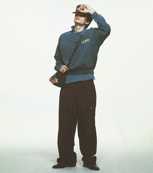 GARMENT DYED FRYED LOGO SWEATSHIRT