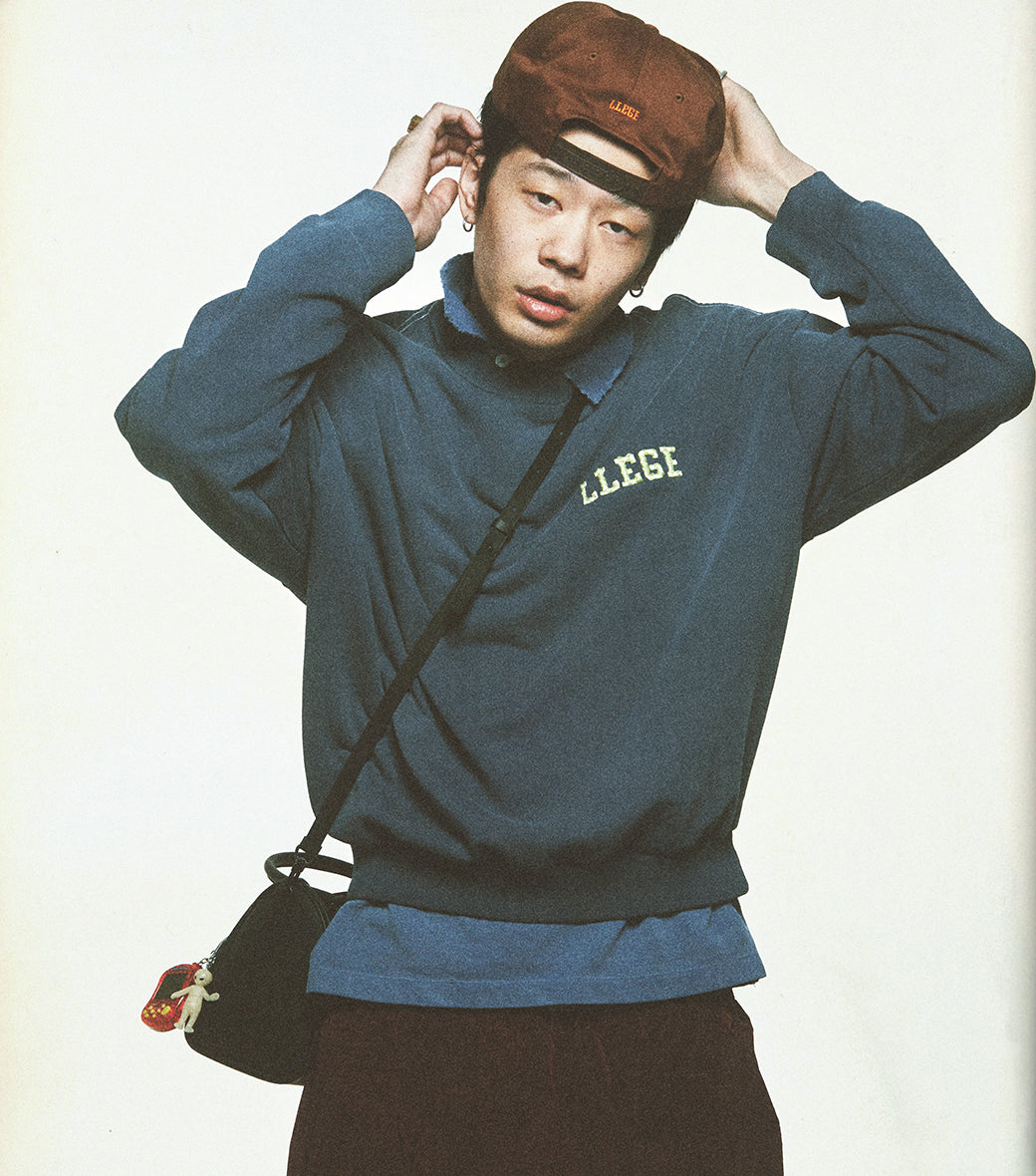 GARMENT DYED FRYED LOGO SWEATSHIRT