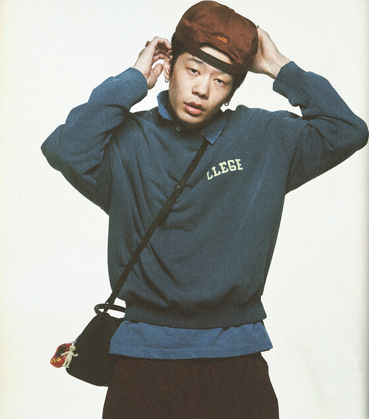 GARMENT DYED FRYED LOGO SWEATSHIRT