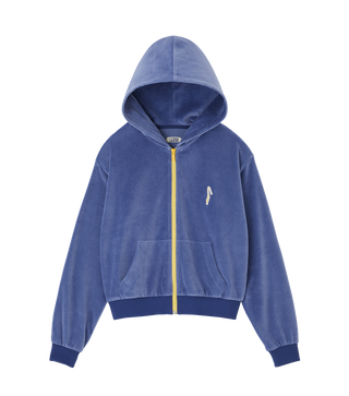 VELOUR CROP HOODY ZIP-UP