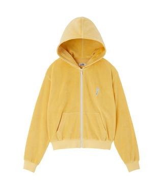 VELOUR CROP HOODY ZIP-UP