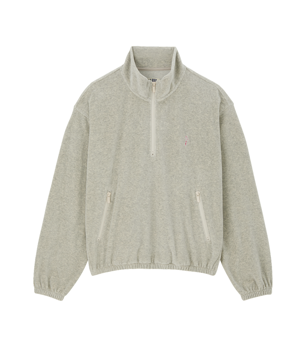 VELOUR HALF-ZIP PULLOVER