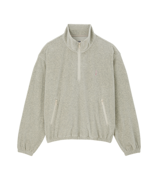 VELOUR HALF-ZIP PULLOVER