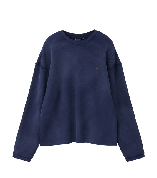 OVERSIZED LLEGE LOGO WAFFLE T-SHIRT