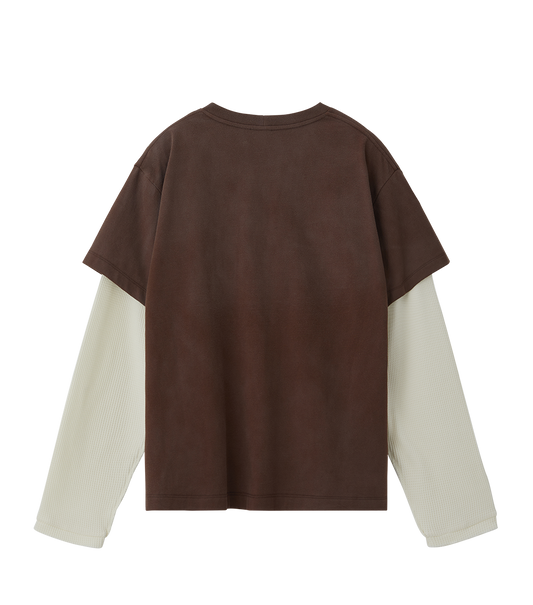 WAFFLE SLEEVE LAYERED T-SHIRT