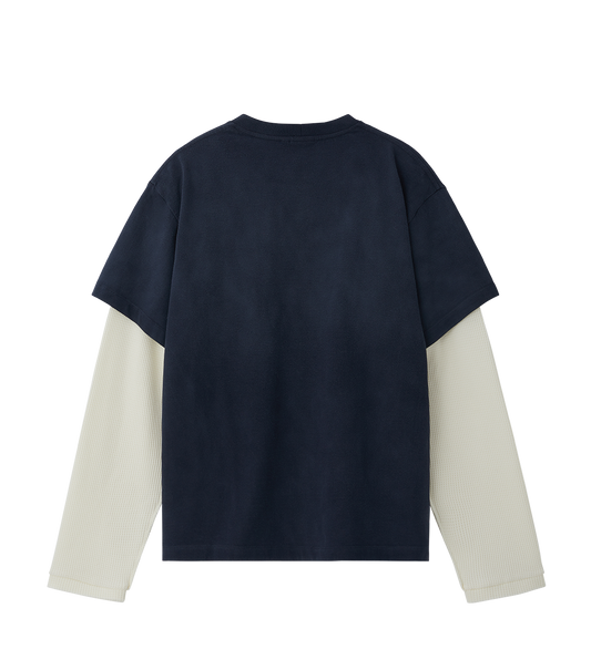 WAFFLE SLEEVE LAYERED T-SHIRT
