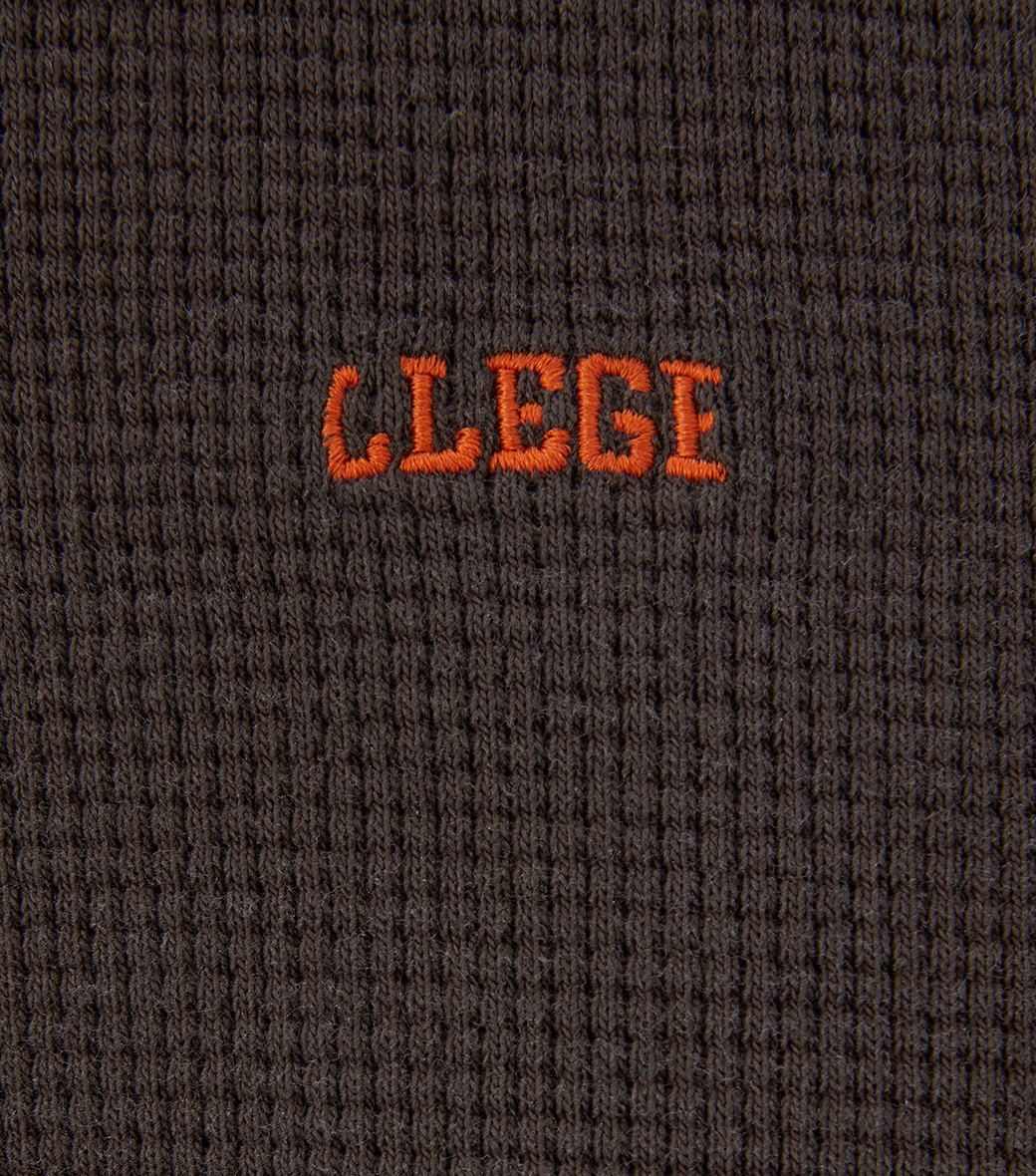 OVERSIZED LLEGE LOGO WAFFLE T-SHIRT