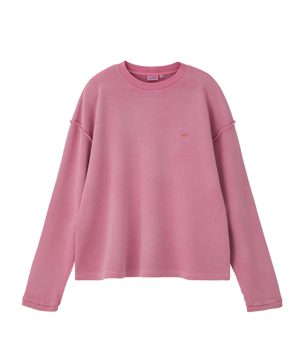 OVERSIZED LLEGE LOGO WAFFLE T-SHIRT