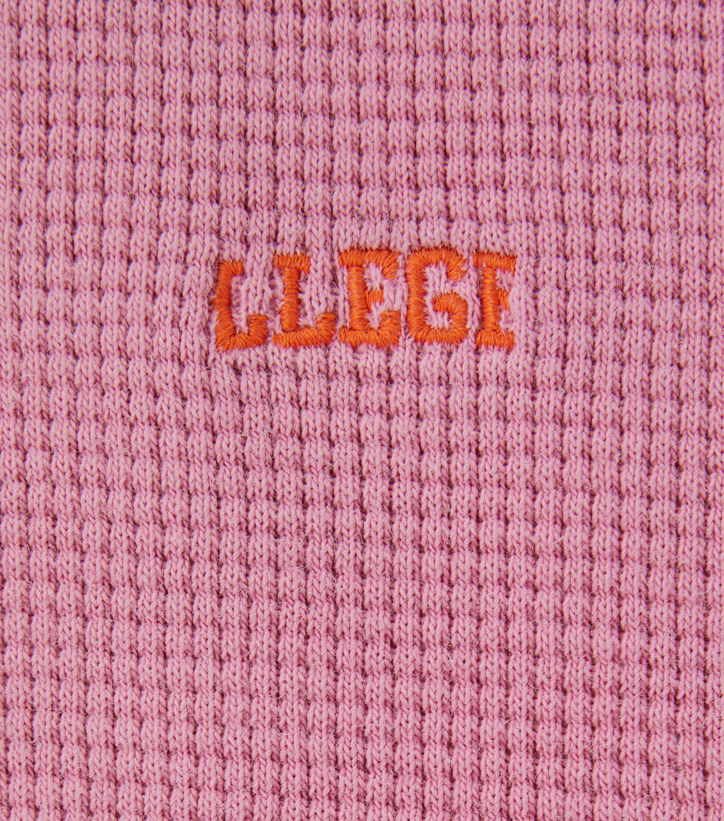 OVERSIZED LLEGE LOGO WAFFLE T-SHIRT