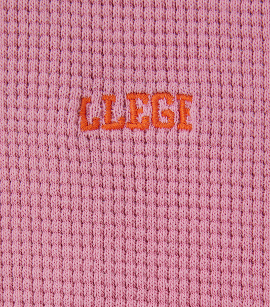 OVERSIZED LLEGE LOGO WAFFLE T-SHIRT