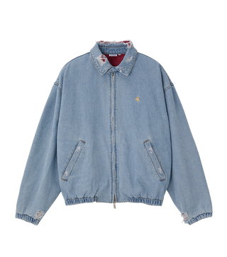 DESTROYED DENIM HARRINGTON