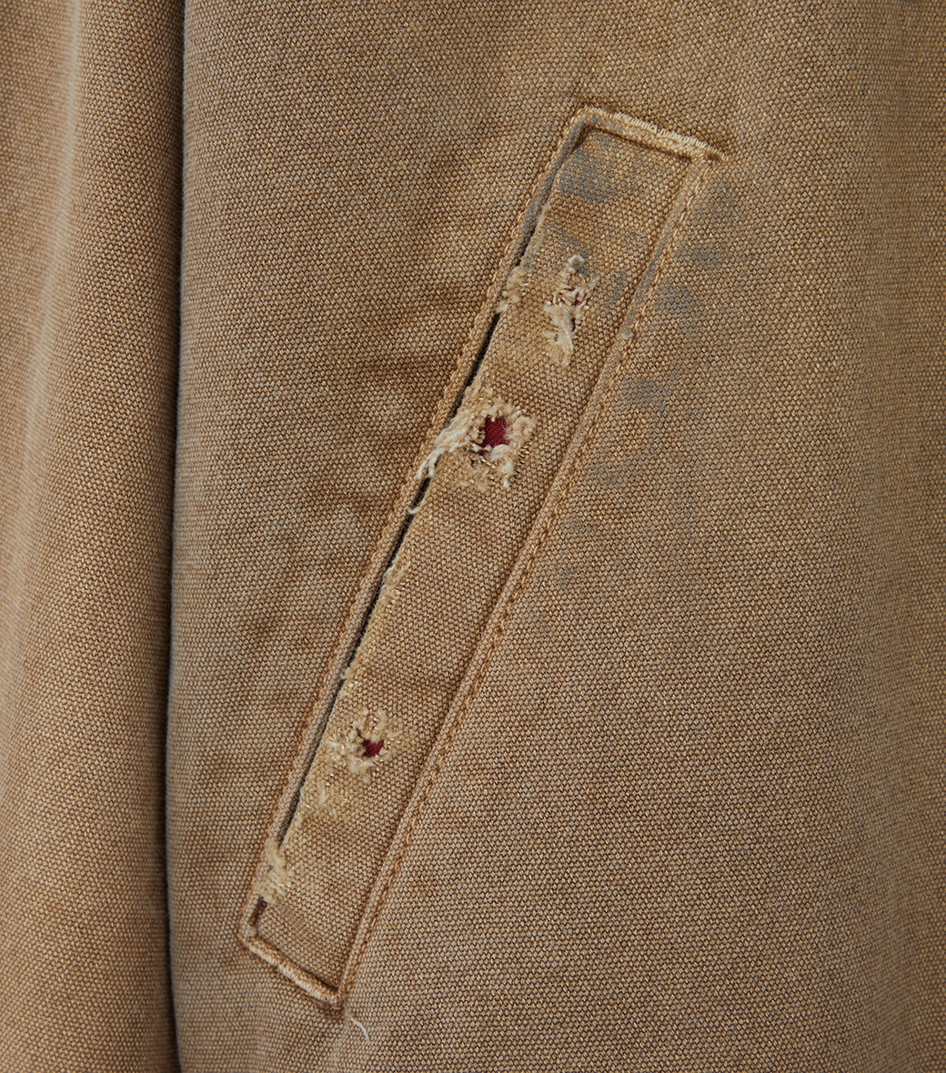 DESTROYED DENIM HARRINGTON