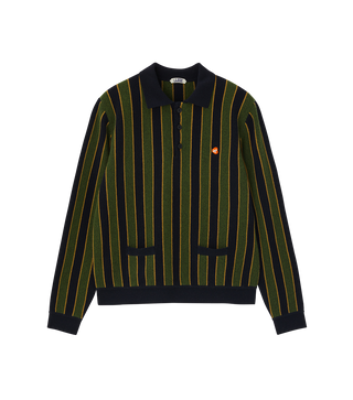 VERTICAL STRIPE POLO KNIT