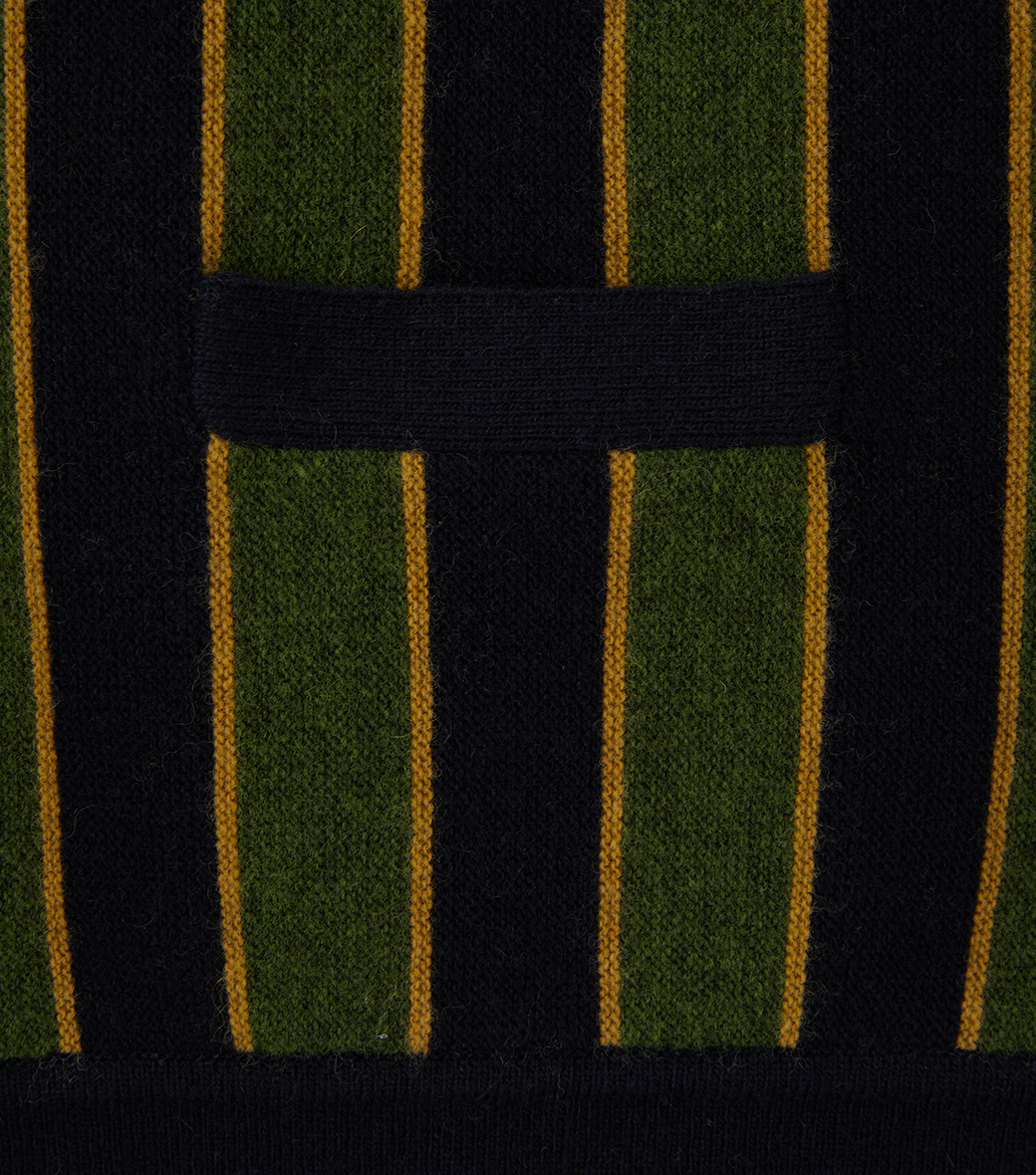 VERTICAL STRIPE POLO KNIT