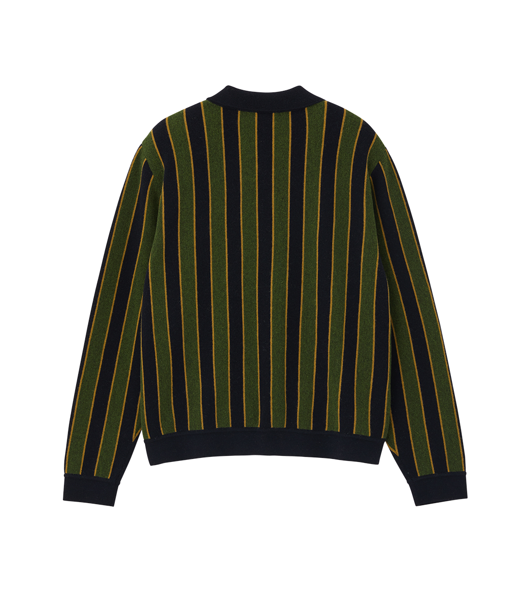 VERTICAL STRIPE POLO KNIT
