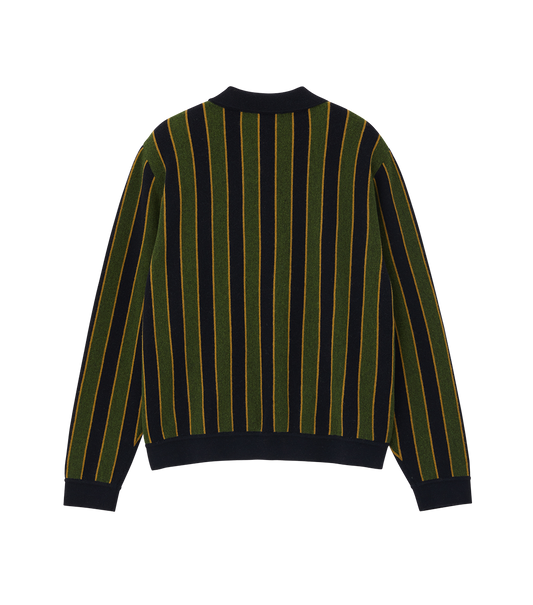 VERTICAL STRIPE POLO KNIT