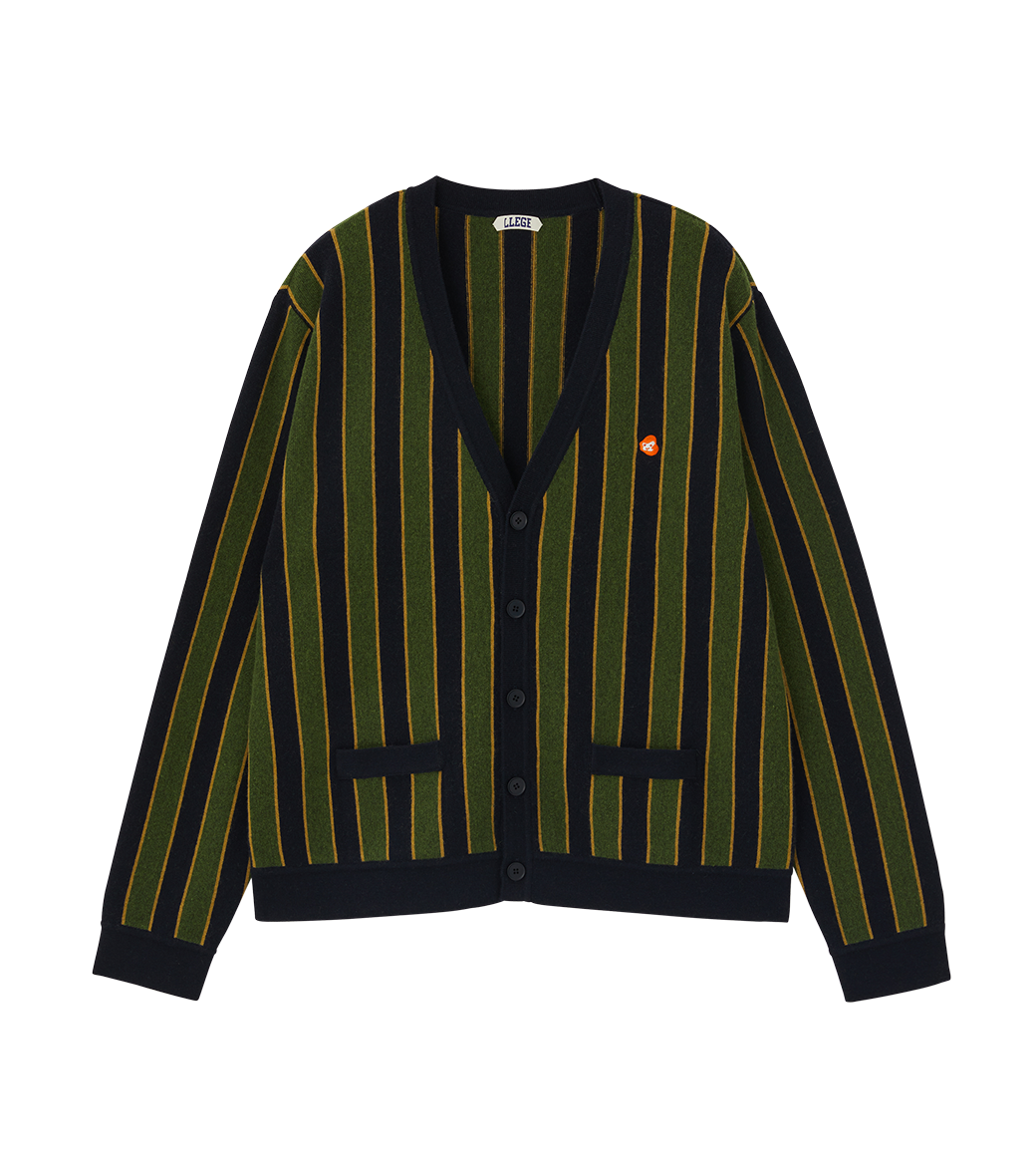 VERTICAL STRIPE KNIT CARDIGAN