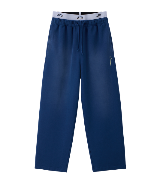 GARMENT DYED LAYERED SWEATPANTS