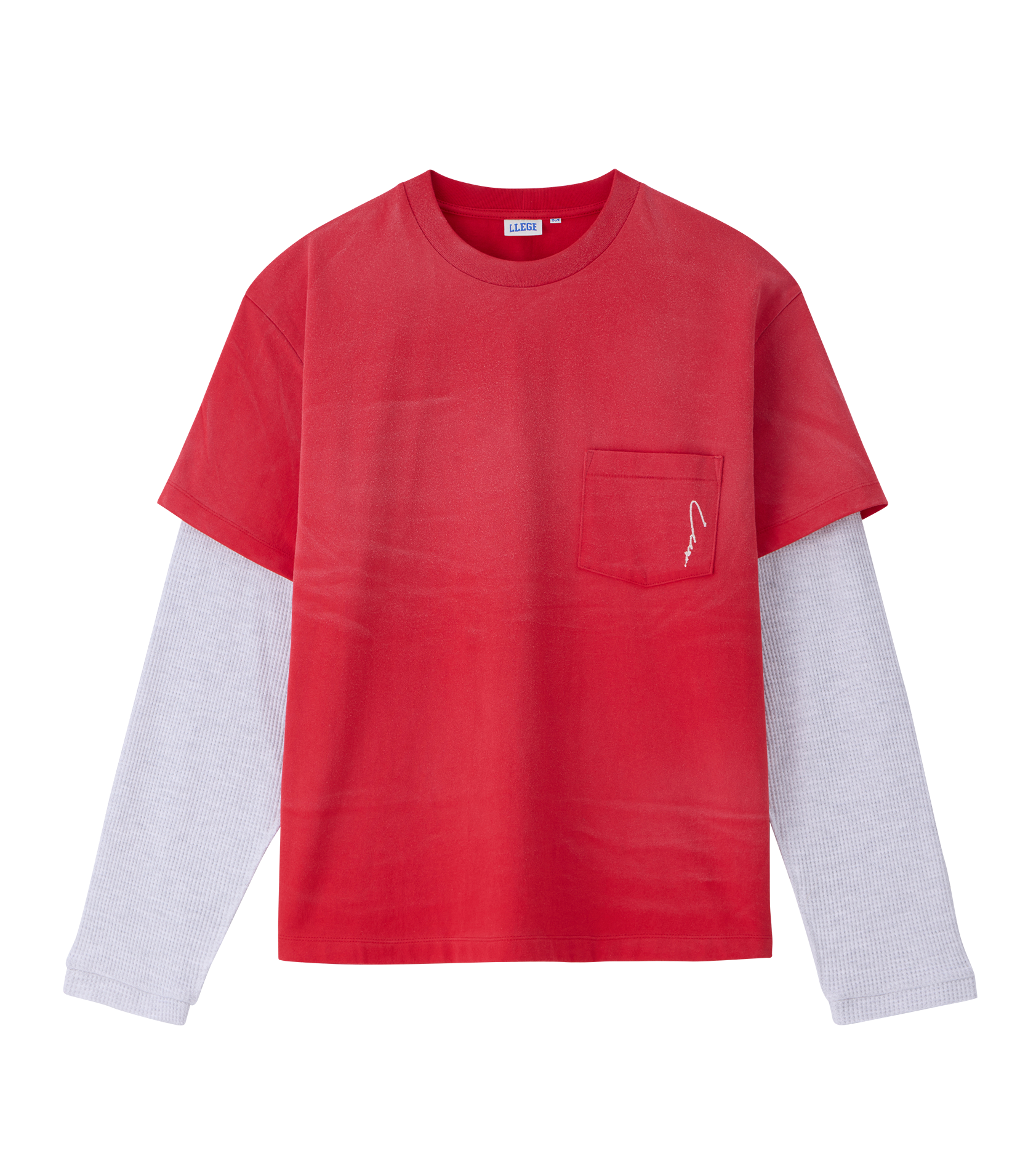 WAFFLE SLEEVE LAYERED T-SHIRT