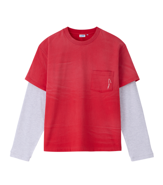 WAFFLE SLEEVE LAYERED T-SHIRT