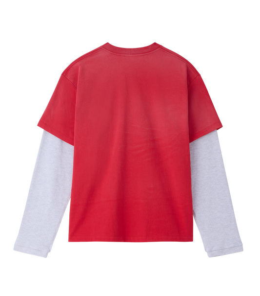 WAFFLE SLEEVE LAYERED T-SHIRT