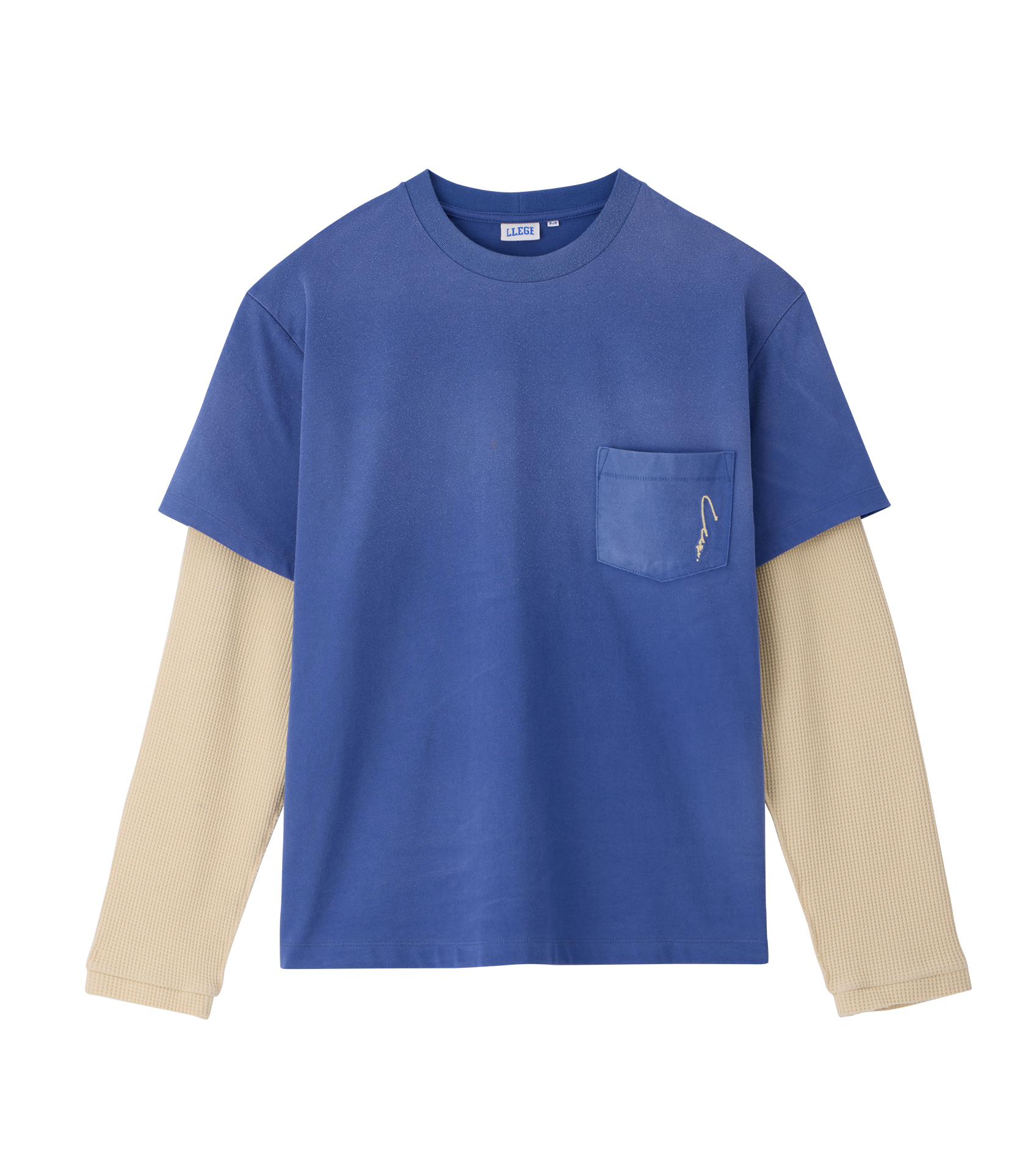 WAFFLE SLEEVE LAYERED T-SHIRT