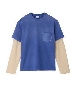 WAFFLE SLEEVE LAYERED T-SHIRT