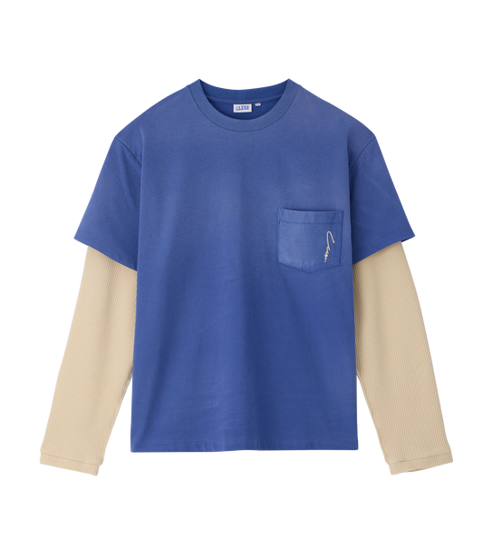 WAFFLE SLEEVE LAYERED T-SHIRT