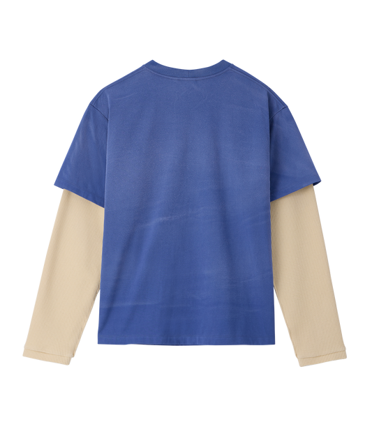 WAFFLE SLEEVE LAYERED T-SHIRT