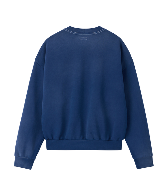 GARMENT DYED FRYED LOGO SWEATSHIRT