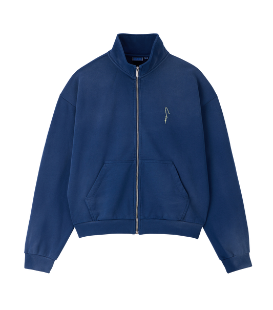 GARMENT DYED ZIP-UP JUMPER
