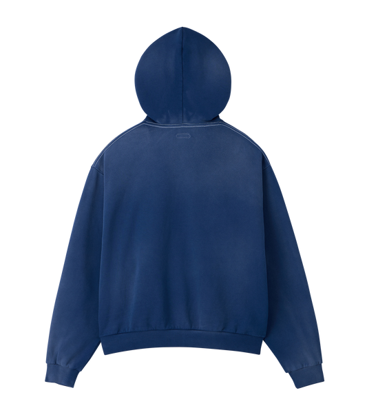GARMENT DYED FRYED LOGO HOODIE