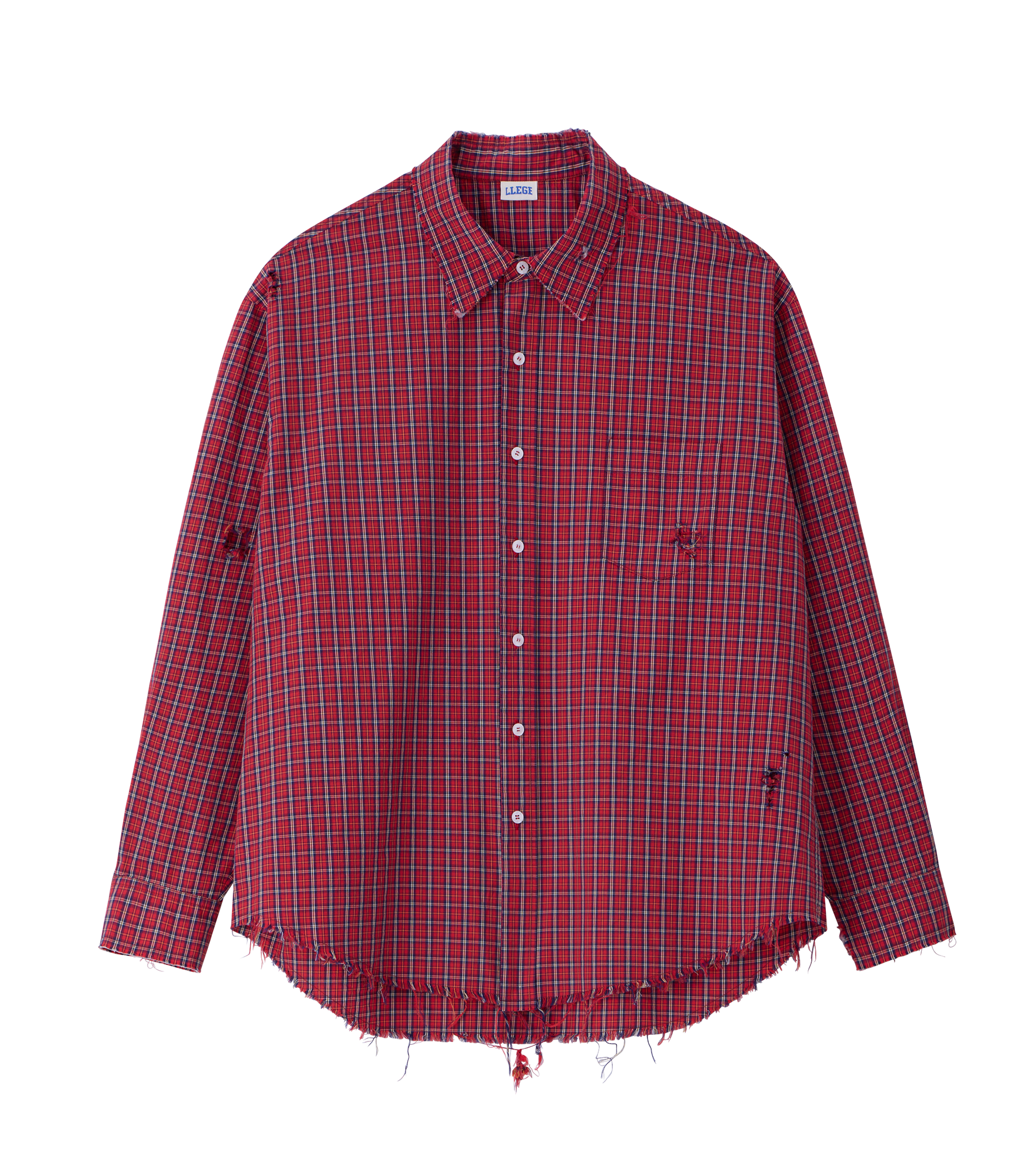 DESTROYED OVERSIZED CHECK SHIRT