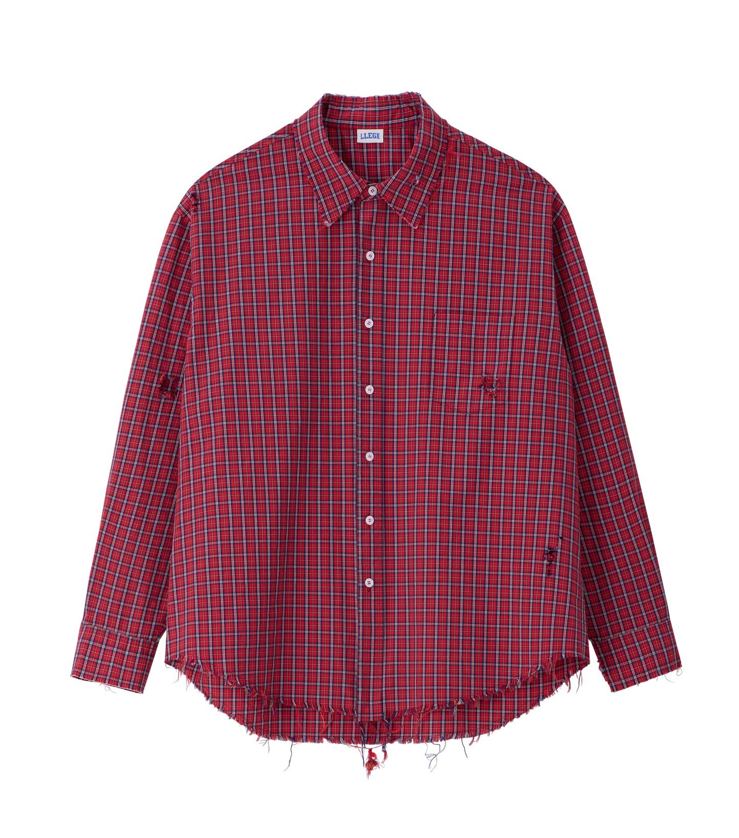 DESTROYED OVERSIZED CHECK SHIRT