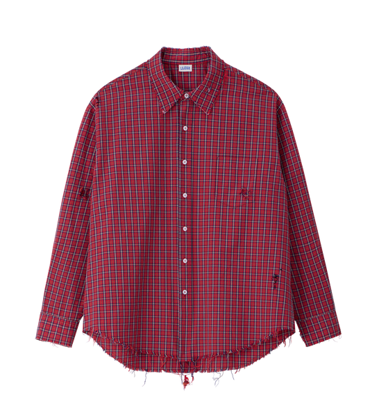 DESTROYED OVERSIZED CHECK SHIRT