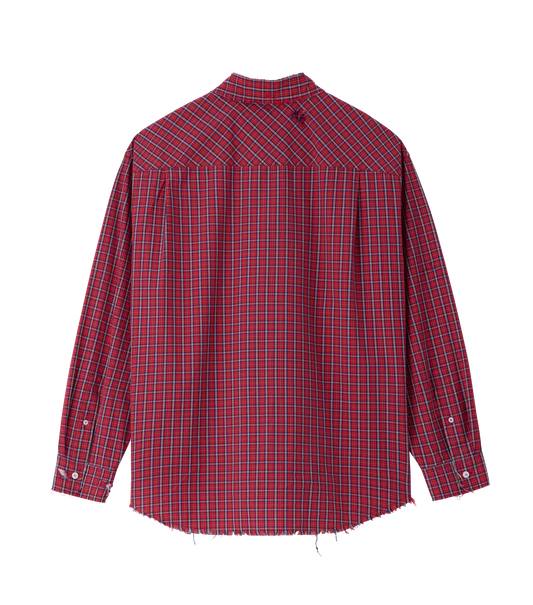DESTROYED OVERSIZED CHECK SHIRT