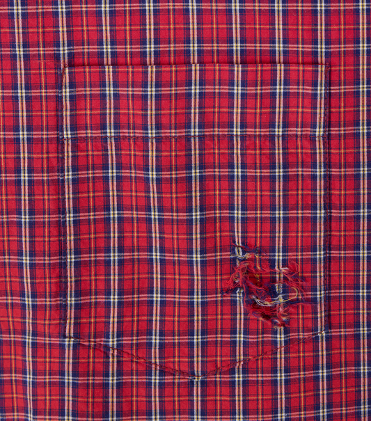 DESTROYED OVERSIZED CHECK SHIRT