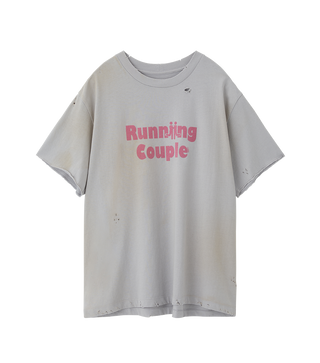 VINTAGE EFFECT RUNNING COUPLE T-SHIRT