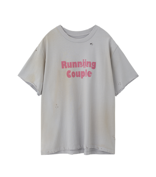 VINTAGE EFFECT RUNNING COUPLE T-SHIRT