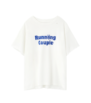 VINTAGE EFFECT RUNNING COUPLE T-SHIRT