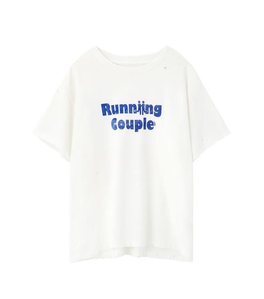 VINTAGE EFFECT RUNNING COUPLE T-SHIRT