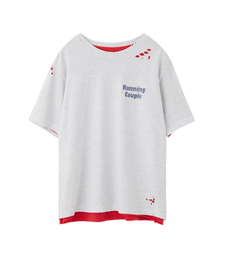 DISTRESSED DETAIL REVERSIBLE T-SHIRT