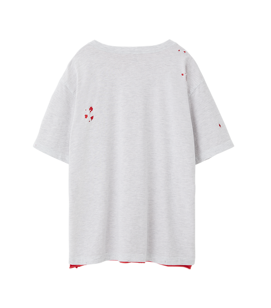 DISTRESSED DETAIL REVERSIBLE T-SHIRT
