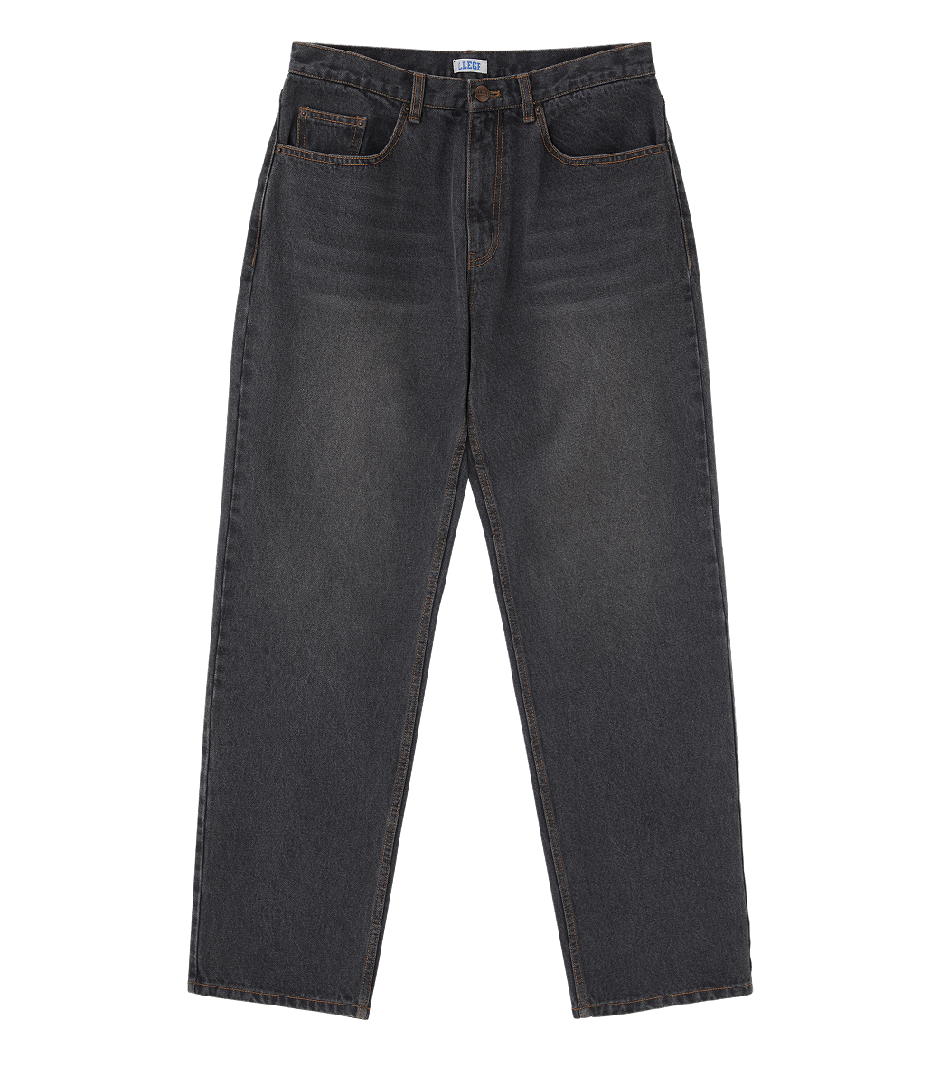 WASHED BLACK TAPERED JEANS