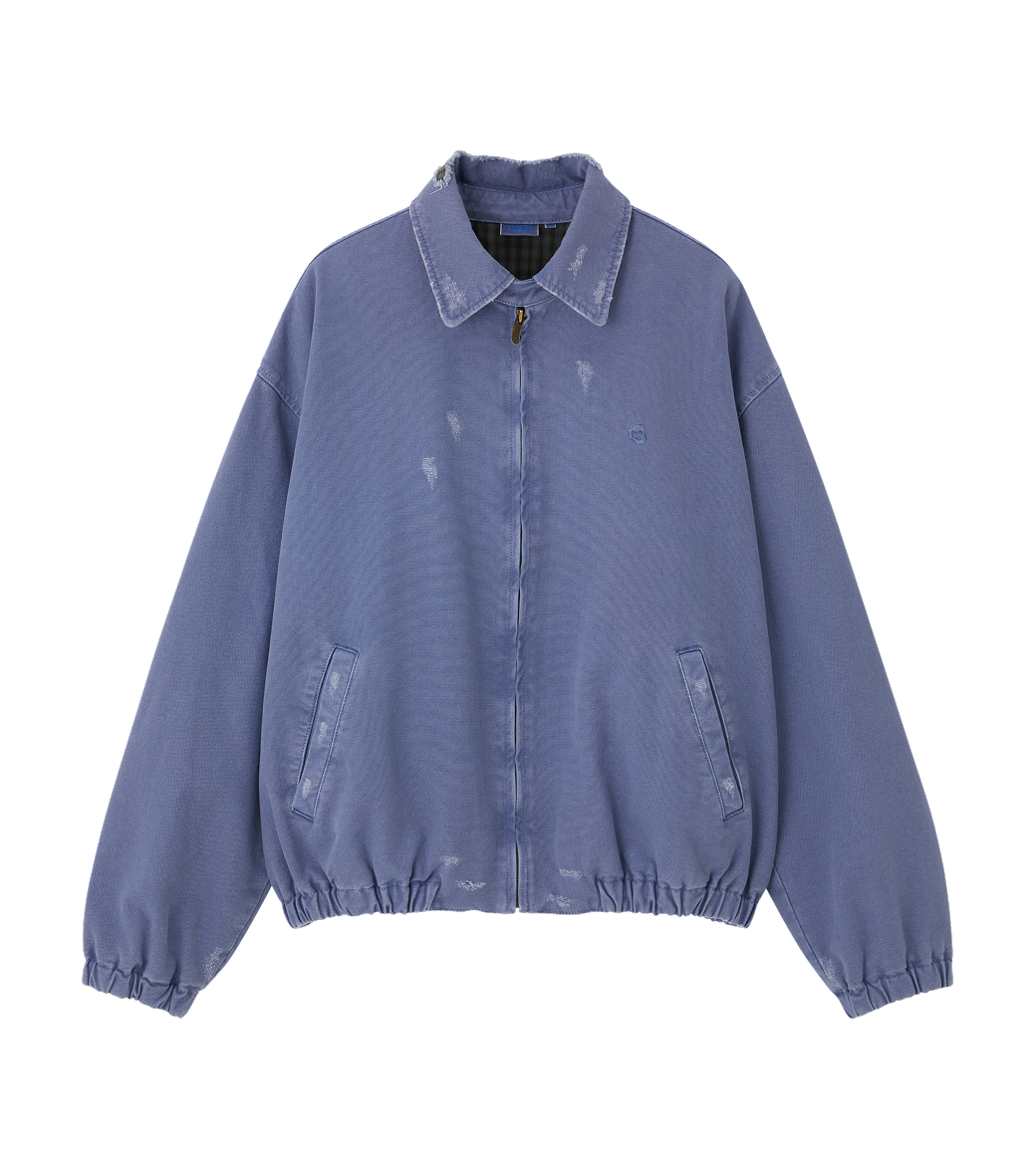 DESTROYED DENIM HARRINGTON