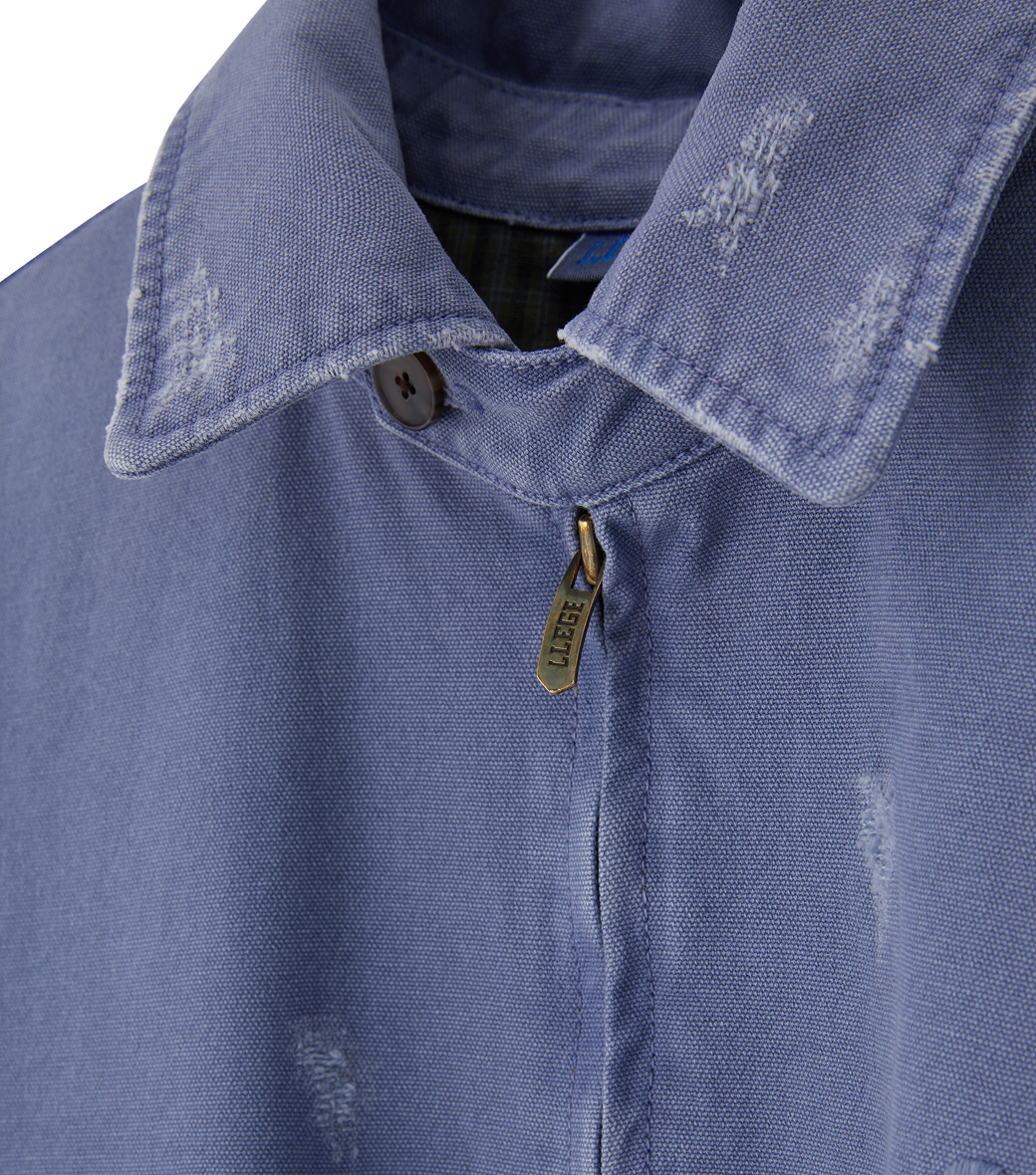 DESTROYED DENIM HARRINGTON