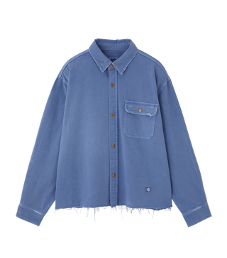 DISTRESSED DENIM SHIRT JACKET
