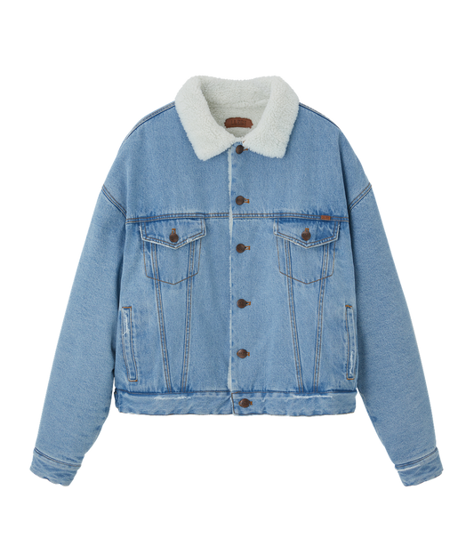 SHEARLING DENIM TRUCKER JACKET